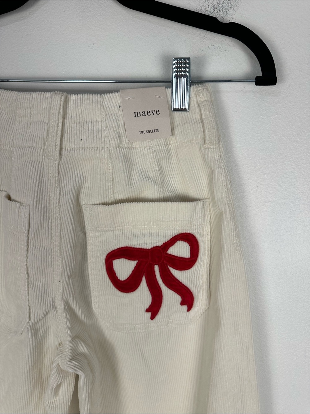 Maeve The Colette Bow Corduroy Crop Wide-Leg Trousers Women’s Sz 23 NWT - Picture 9 of 11